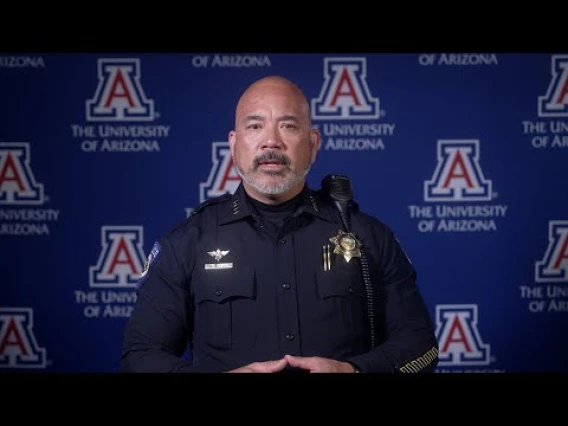 Still from Chief Olson's video speech.