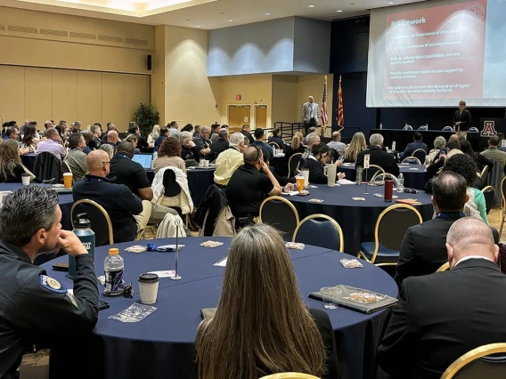 View of attendees and table at the 2025 Safety Summit