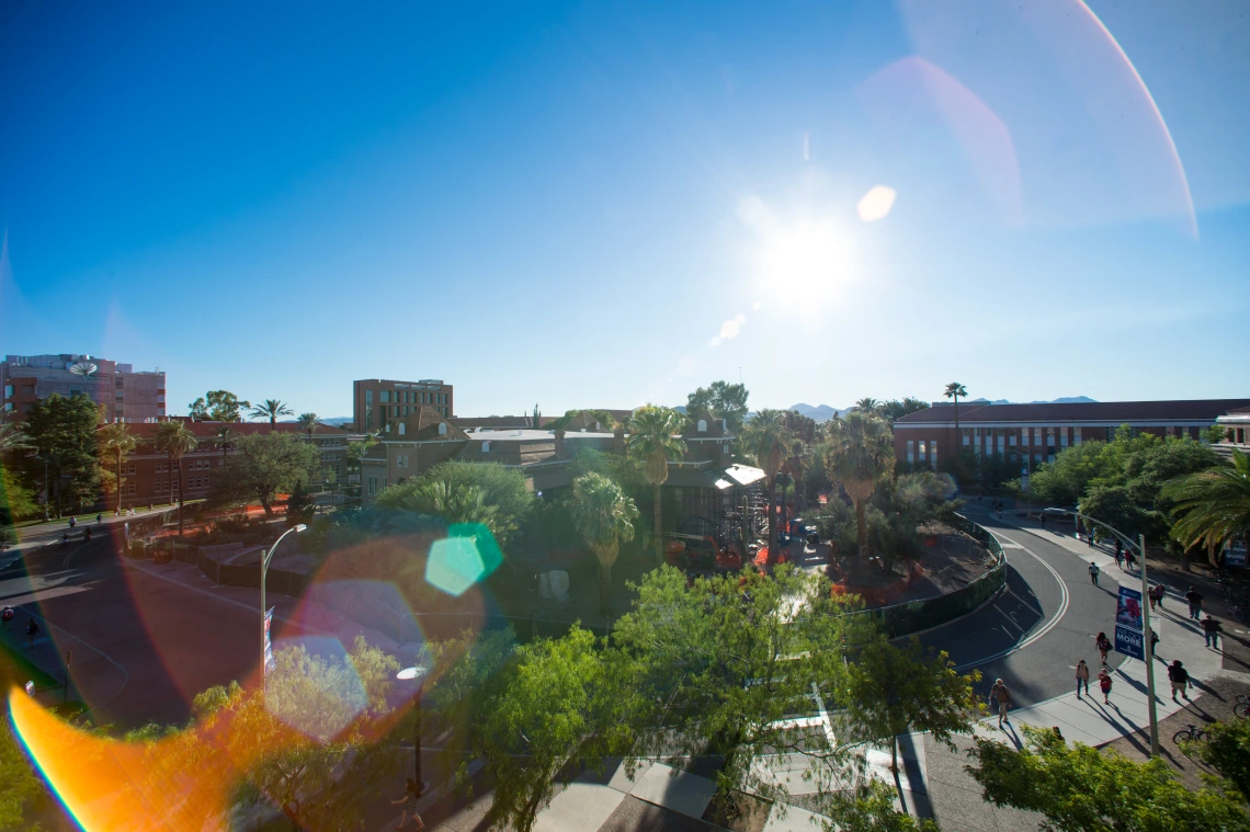 Aerial shot of Old Main