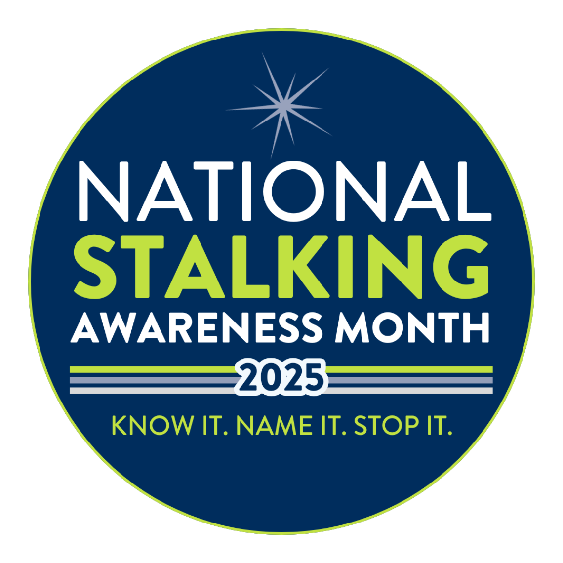 National Stalking Awareness Month 2025 logo