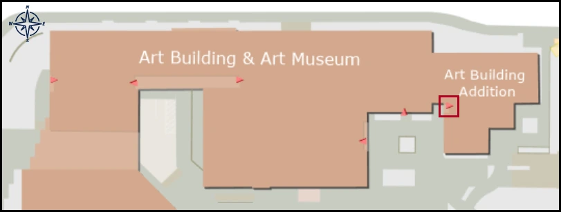 map image with identified entrance for Art annex