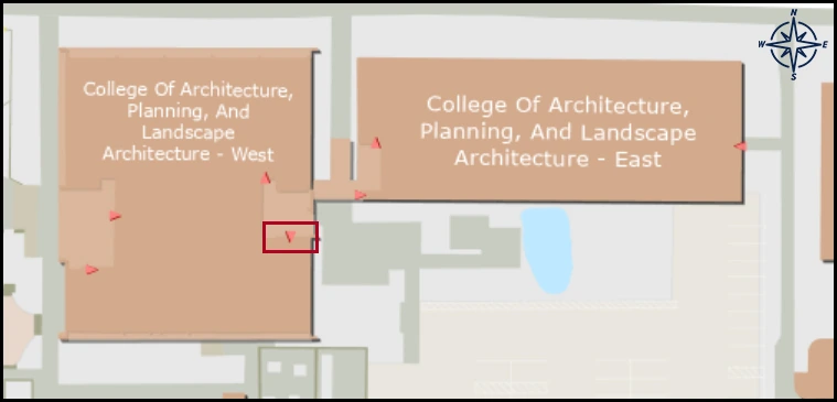 map image with identified entrance for CAPLA