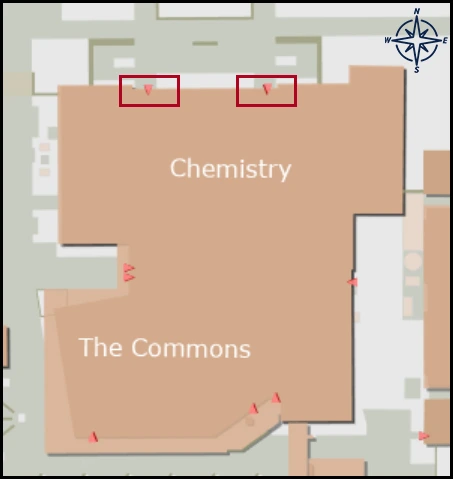 map image with identified entrance for The Commons
