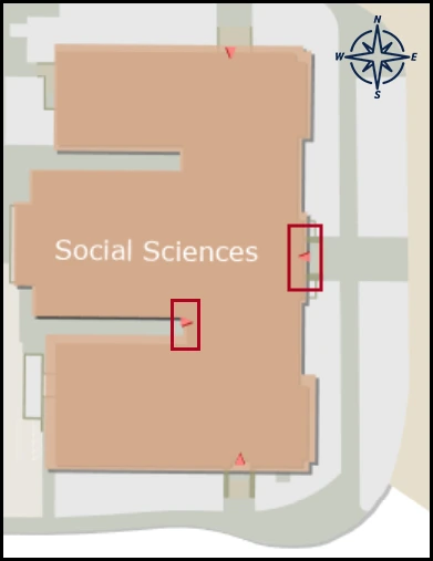 map image with identified entrance for Social Sciences