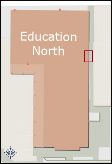 map image with identified entrance for Educaton north