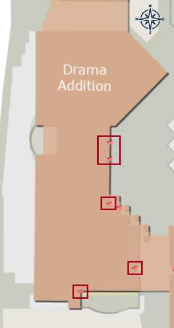 Map showing entry for DRAMA building