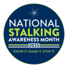 National Stalking Awareness Month 2025 logo